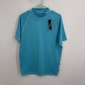 Nautica Mens Swim Shirt Size L Blue Outdoor UPF 40 Beach Surf‎ *READ NWT